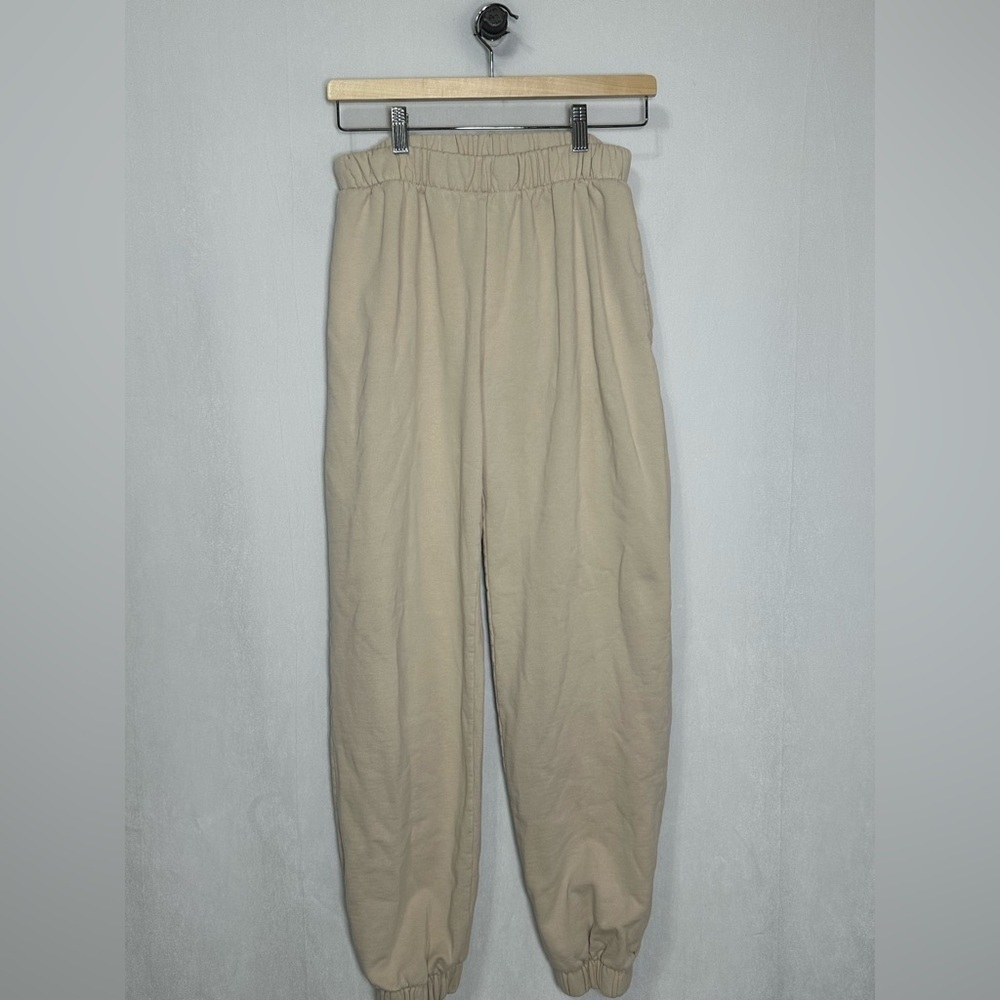 John Galt Brandy Melville Beige Rosa Sweatpants Joggers Tan‎ High Waisted Small